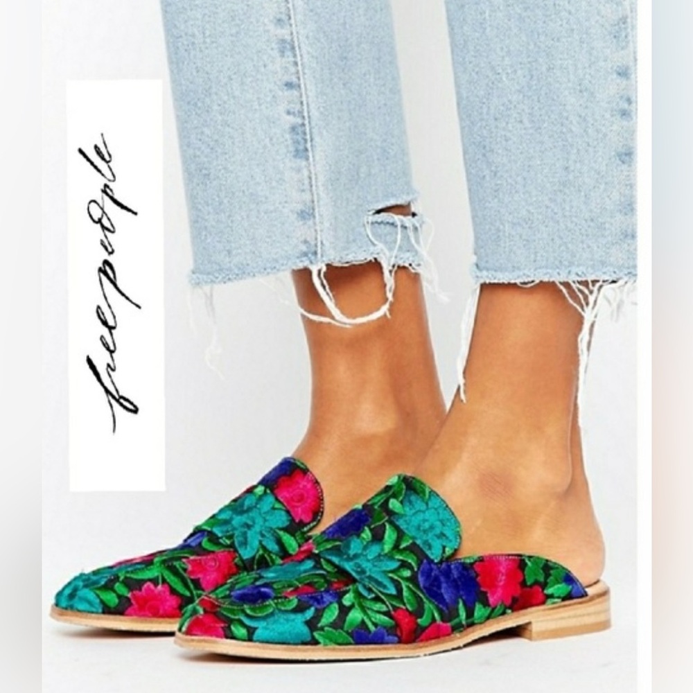 Free People At Ease Vibrant Floral Mules, size 39